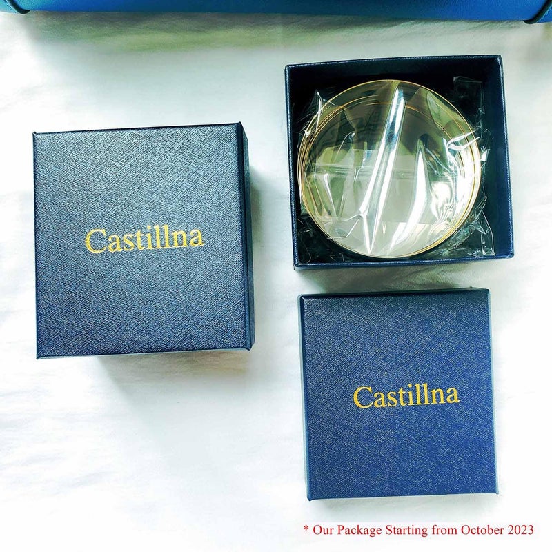 Castillna 14K Plated Gold Bangle Bracelets for Women, Set of 7 Pieces, 9 Inches - Image 5